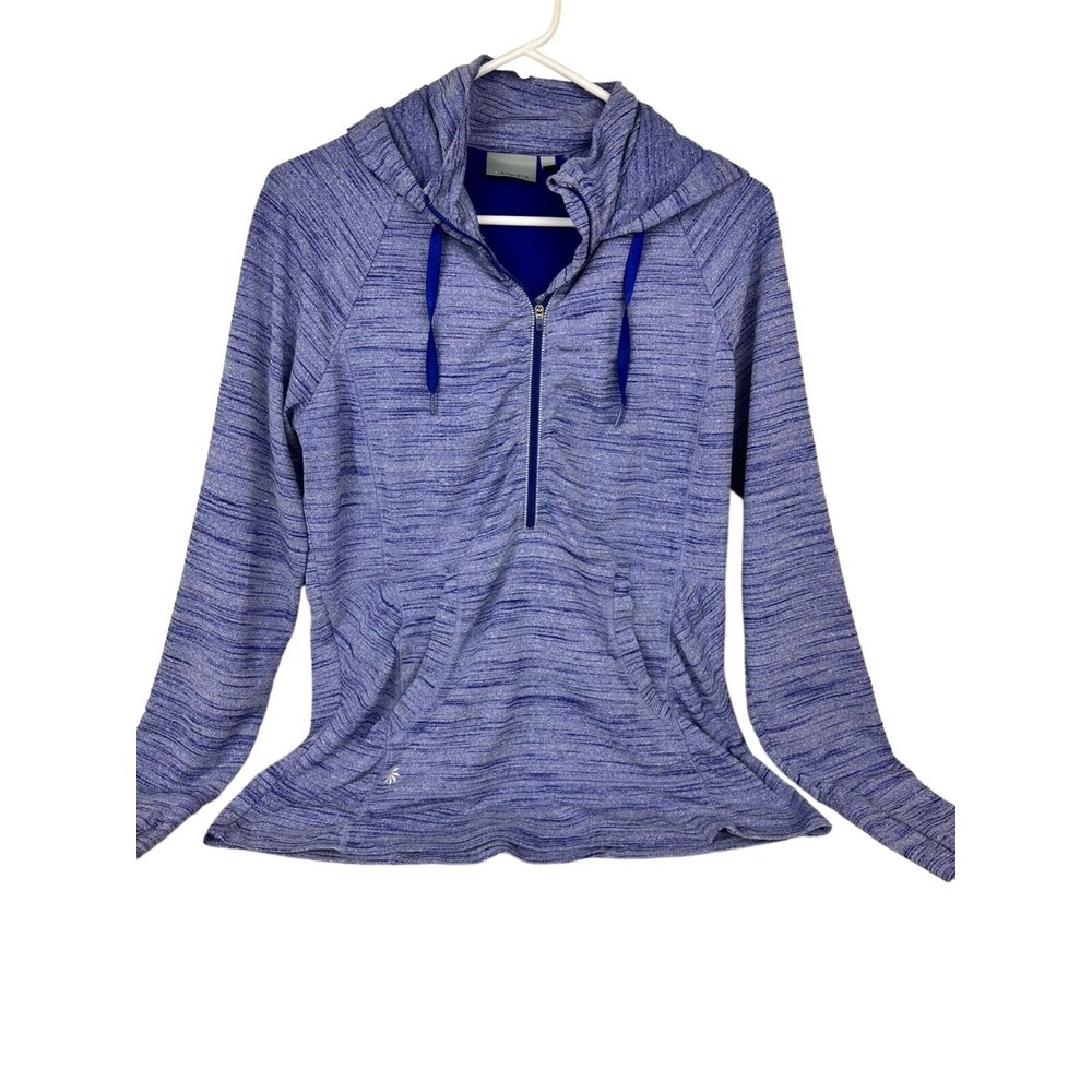 Athleta Womens Size L Lavender Heathered 1/2 Zip Hoodie‎ Jacket 963949 Pockets